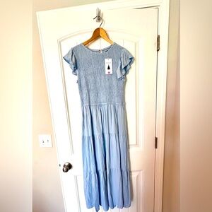 NWT long light blue Boho summer dress